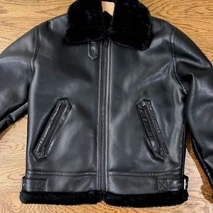 Fleece Collar Jacket in Black